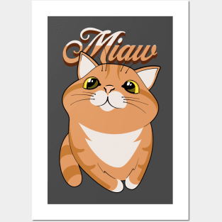 cat miaw Posters and Art